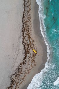 Preview wallpaper beach, surfer, aerial view, waves, sea
