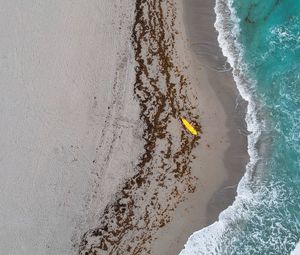 Preview wallpaper beach, surfer, aerial view, waves, sea