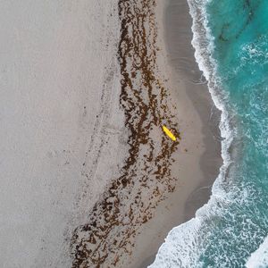 Preview wallpaper beach, surfer, aerial view, waves, sea