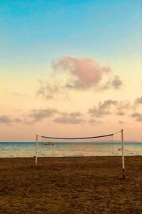 Preview wallpaper beach, volleyball, volleyball net, sea, horizon