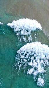 Preview wallpaper beach, water, sea, waves, aerial view