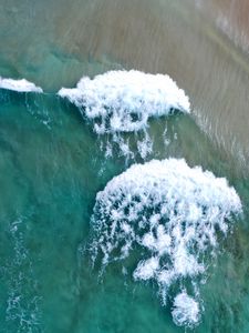 Preview wallpaper beach, water, sea, waves, aerial view