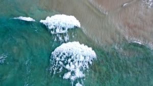 Preview wallpaper beach, water, sea, waves, aerial view