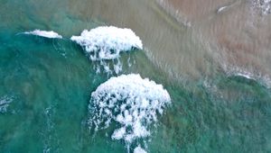 Preview wallpaper beach, water, sea, waves, aerial view