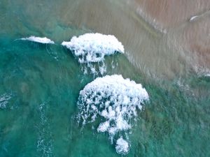 Preview wallpaper beach, water, sea, waves, aerial view