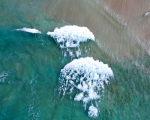 Preview wallpaper beach, water, sea, waves, aerial view