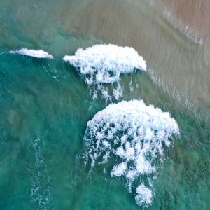 Preview wallpaper beach, water, sea, waves, aerial view