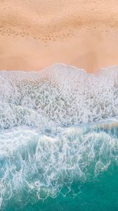 Preview wallpaper beach, wave, aerial view, sea, sand, surf