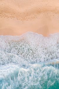 Preview wallpaper beach, wave, aerial view, sea, sand, surf