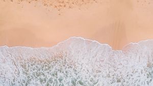 Preview wallpaper beach, wave, aerial view, sea, sand, surf