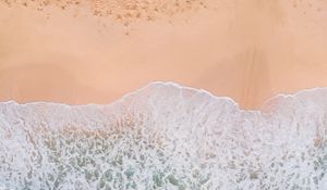 Preview wallpaper beach, wave, aerial view, sea, sand, surf