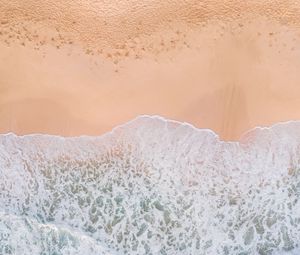 Preview wallpaper beach, wave, aerial view, sea, sand, surf