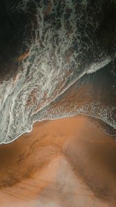 Preview wallpaper beach, wave, aerial view, sand