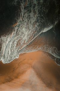 Preview wallpaper beach, wave, aerial view, sand