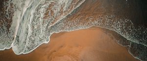 Preview wallpaper beach, wave, aerial view, sand