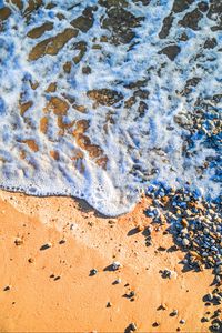 Preview wallpaper beach, wave, pebbles, sand, sea