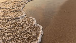 Preview wallpaper beach, wave, sea, sand, water