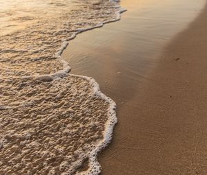 Preview wallpaper beach, wave, sea, sand, water