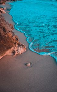 Preview wallpaper beach, wave, sea, sand