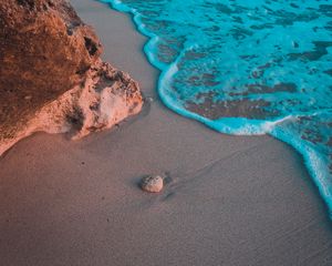 Preview wallpaper beach, wave, sea, sand