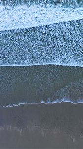 Preview wallpaper beach, waves, aerial view, sea, surf