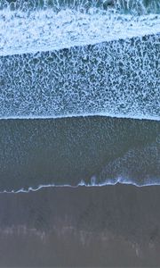 Preview wallpaper beach, waves, aerial view, sea, surf