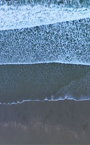 Preview wallpaper beach, waves, aerial view, sea, surf