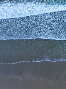 Preview wallpaper beach, waves, aerial view, sea, surf