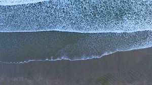 Preview wallpaper beach, waves, aerial view, sea, surf