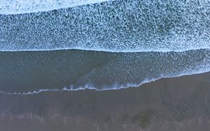 Preview wallpaper beach, waves, aerial view, sea, surf