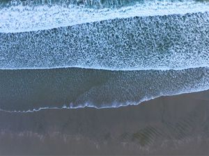 Preview wallpaper beach, waves, aerial view, sea, surf