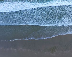 Preview wallpaper beach, waves, aerial view, sea, surf