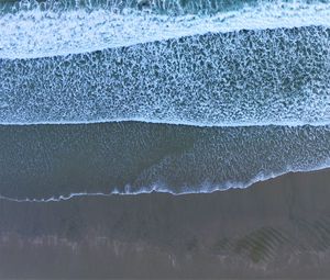 Preview wallpaper beach, waves, aerial view, sea, surf