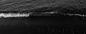 Preview wallpaper beach, waves, bw, sea, dark