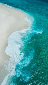 Preview wallpaper beach, waves, coast, aerial view