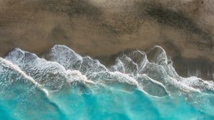 Preview wallpaper beach, waves, ocean, coast, aerial view