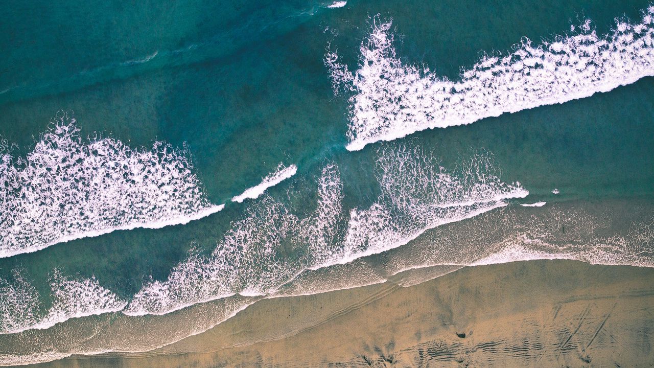 Wallpaper beach, waves, surf, shore, sand, ocean