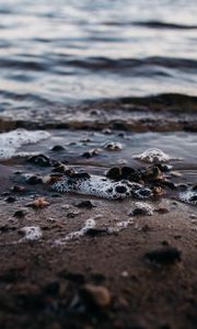 Preview wallpaper beach, waves, water, sand, pebbles