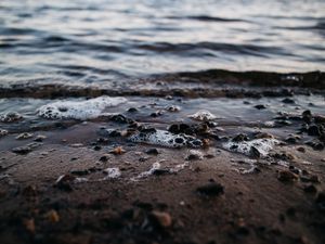 Preview wallpaper beach, waves, water, sand, pebbles