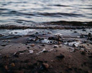 Preview wallpaper beach, waves, water, sand, pebbles