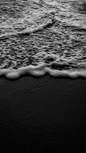 Preview wallpaper beach, waves, water, sea, bw