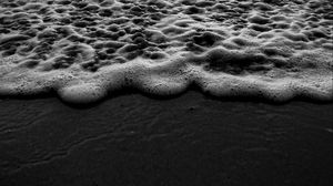 Preview wallpaper beach, waves, water, sea, bw