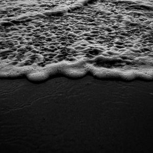 Preview wallpaper beach, waves, water, sea, bw