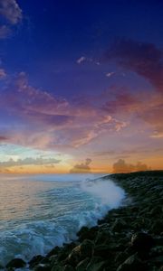 Preview wallpaper beacon, sea, coast, stones