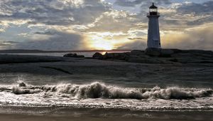 Preview wallpaper beacon, sea, waves, water, dirty