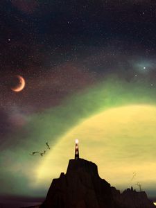 Preview wallpaper beacon, stars, sun, planets