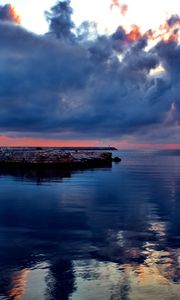 Preview wallpaper beacon, stone, reflection, sky