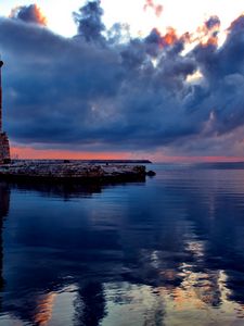 Preview wallpaper beacon, stone, reflection, sky
