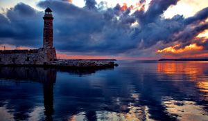 Preview wallpaper beacon, stone, reflection, sky