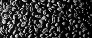 Preview wallpaper beans, coffee, caffeine, macro, black and white